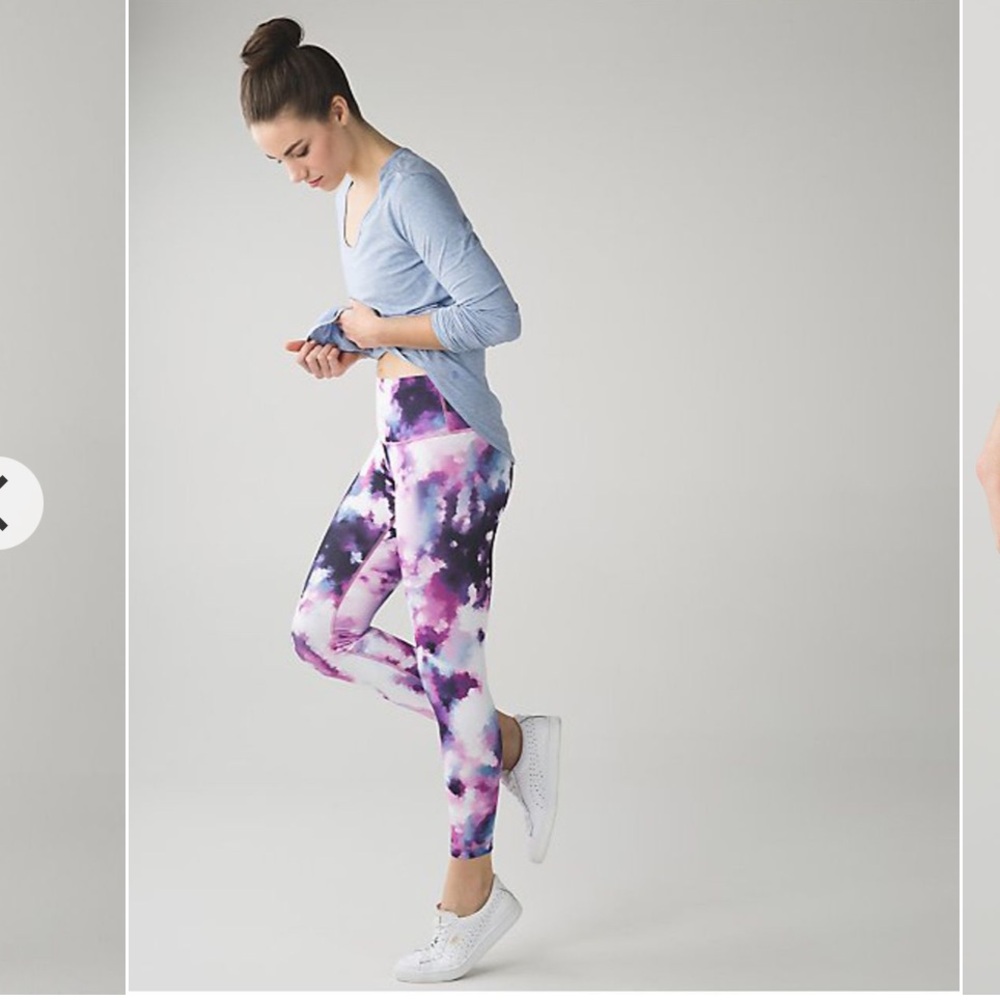 🌸141 Lululemon Wunder Under Crop High Times Blooming Pixie Multi Leggings Size 4